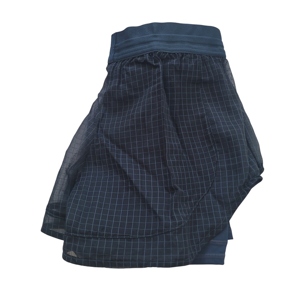 Nike Dri Fit Womens Running Shorts Loose Fit Black Grid Print Size M